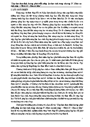 Sáng kiến kinh nghiệm Dạy học theo định hướng phát triển năng lực học sinh trong chương IV Khúc xạ ánh sáng – Vật lí 11 – Ban cơ bản