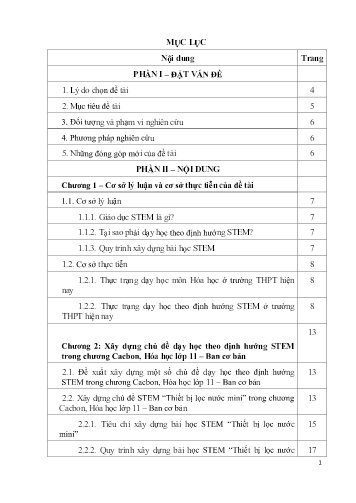 Sáng kiến kinh nghiệm Khơi nguồn cảm hứng sáng tạo cho học sinh thông qua dạy học theo định hướng STEM chương cacbon - Hóa học lớp 11 – Ban cơ bản