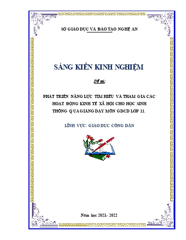 Sáng kiến kinh nghiệm Phát triển năng lực tìm hiểu và tham gia các hoạt động kinh tế xã hội cho học sinh thông qua giảng dạy môn Giáo dục công dân lớp 11