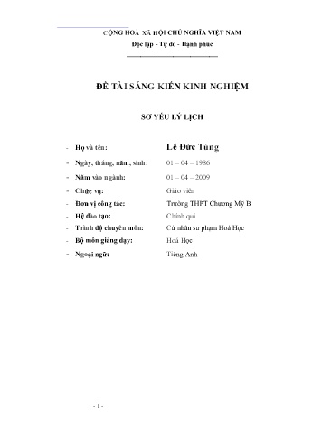 Sáng kiến kinh nghiệm Rèn luyện kĩ năng bấm máy tính để giải nhanh bài toán trắc nghiệm về Axit nitric