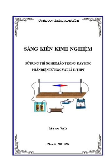 Sáng kiến kinh nghiệm Sử dụng thí nghiệm ảo trong dạy học phần Điện từ học lớp 11 THPT